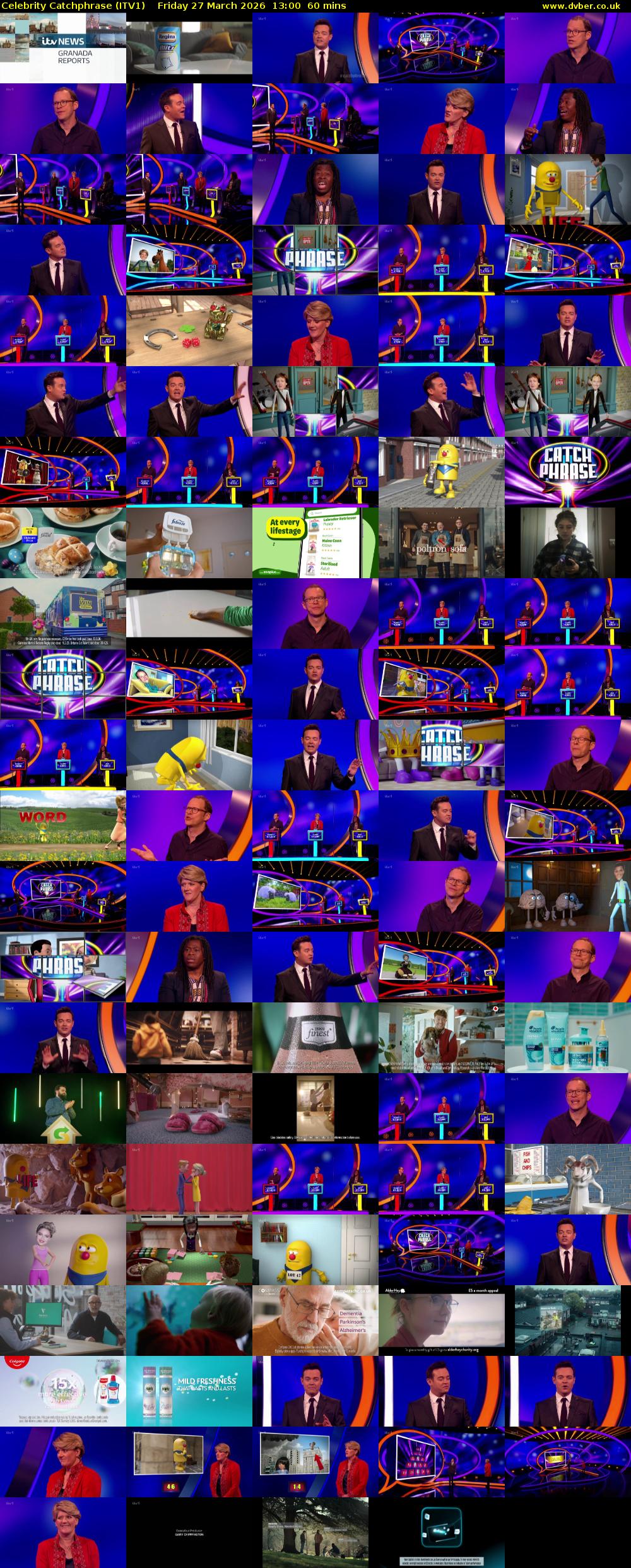Celebrity Catchphrase (ITV1) Friday 27 March 2026 13:00 - 14:00