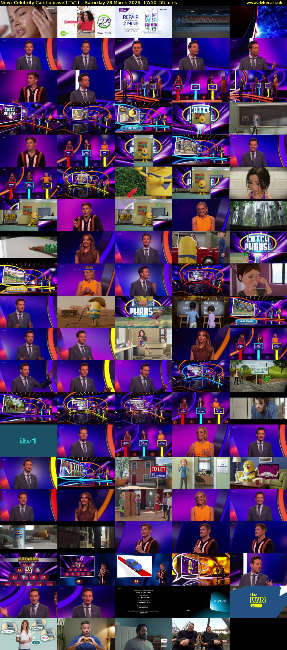 Celebrity Catchphrase (ITV1) Saturday 28 March 2026 17:50 - 18:45