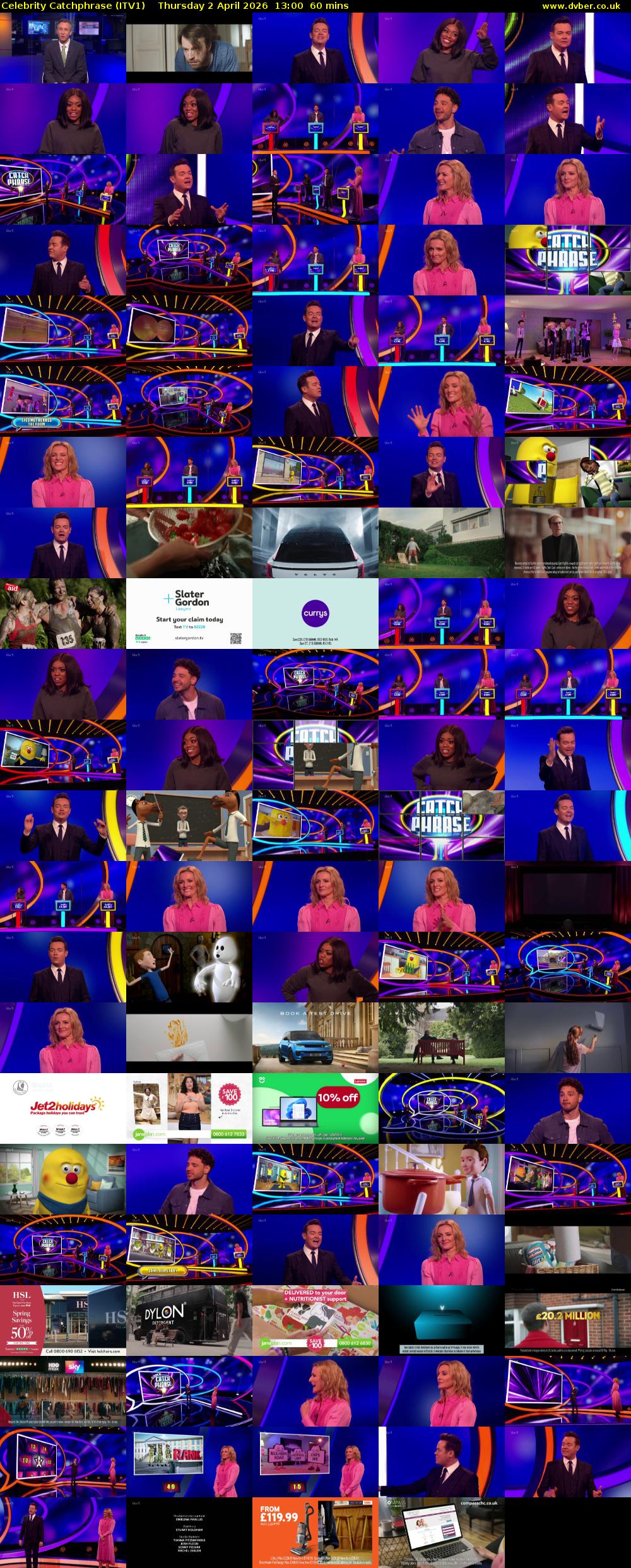 Celebrity Catchphrase (ITV1) Thursday 2 April 2026 13:00 - 14:00
