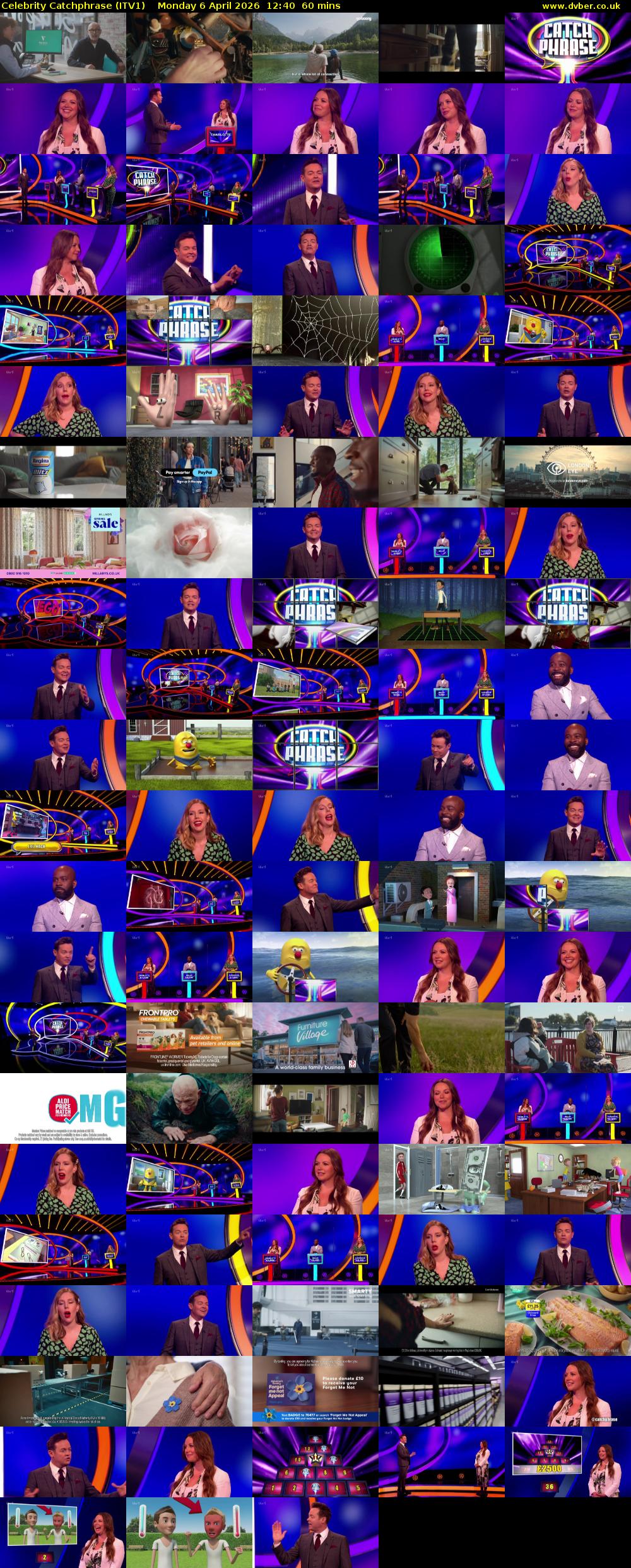 Celebrity Catchphrase (ITV1) Monday 6 April 2026 12:40 - 13:40
