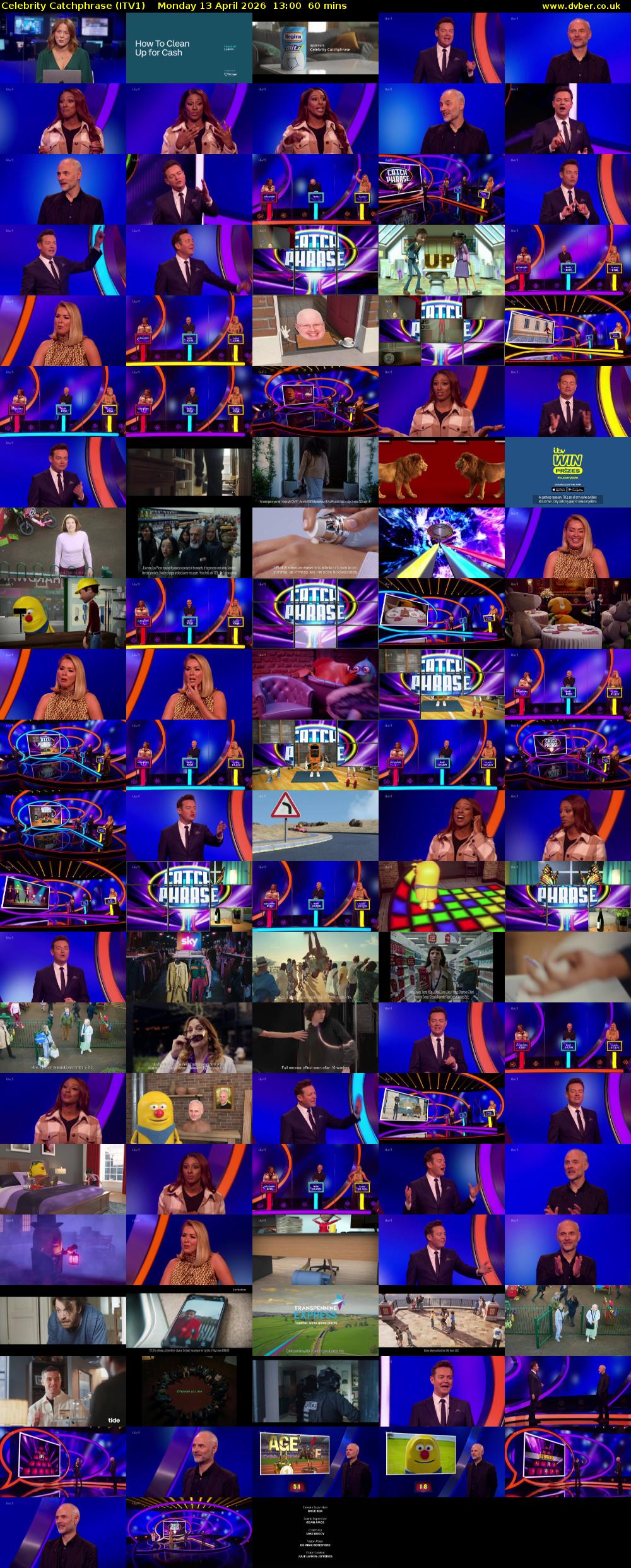 Celebrity Catchphrase (ITV1) Monday 13 April 2026 13:00 - 14:00