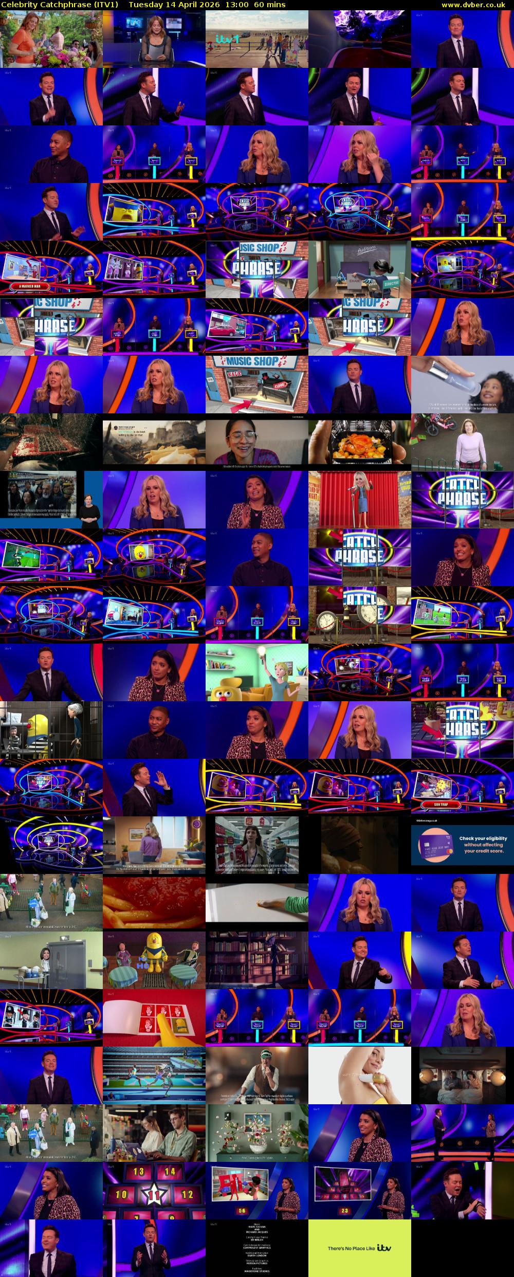 Celebrity Catchphrase (ITV1) Tuesday 14 April 2026 13:00 - 14:00