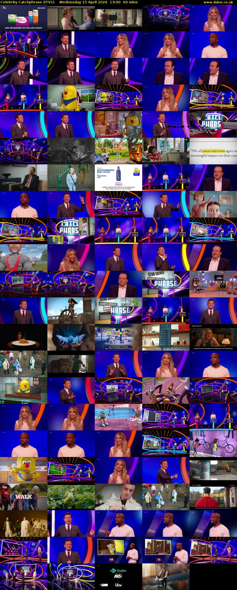 Celebrity Catchphrase (ITV1) Wednesday 15 April 2026 13:00 - 14:00