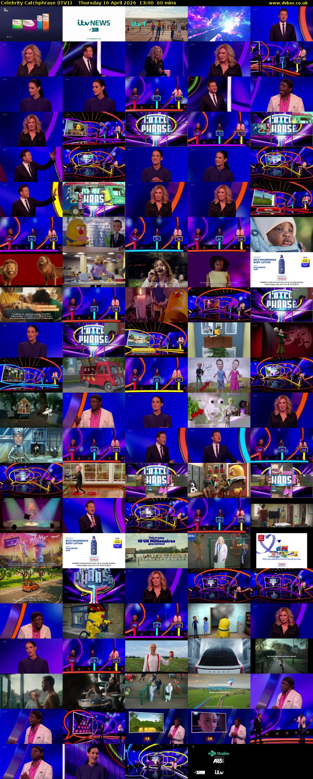 Celebrity Catchphrase (ITV1) Thursday 16 April 2026 13:00 - 14:00