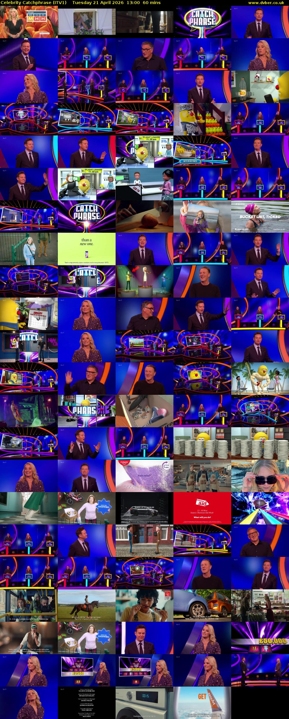 Celebrity Catchphrase (ITV1) Tuesday 21 April 2026 13:00 - 14:00