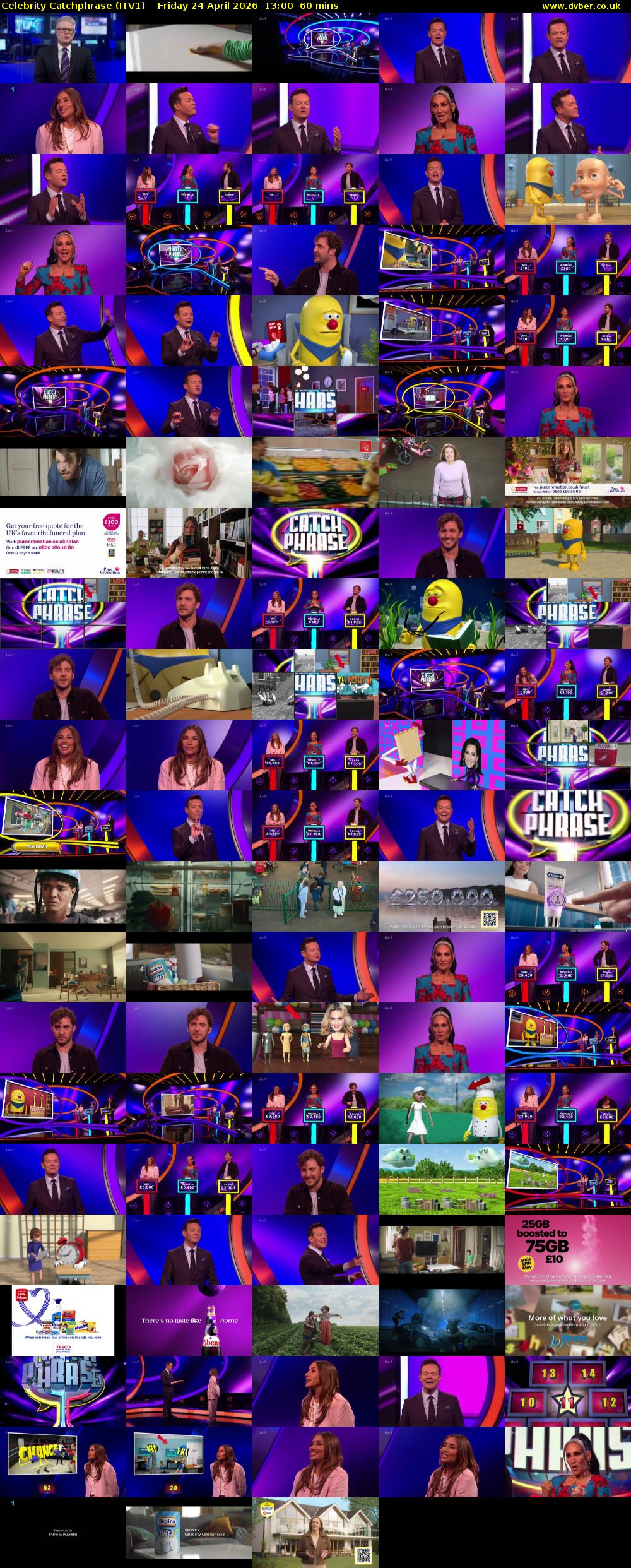 Celebrity Catchphrase (ITV1) Friday 24 April 2026 13:00 - 14:00