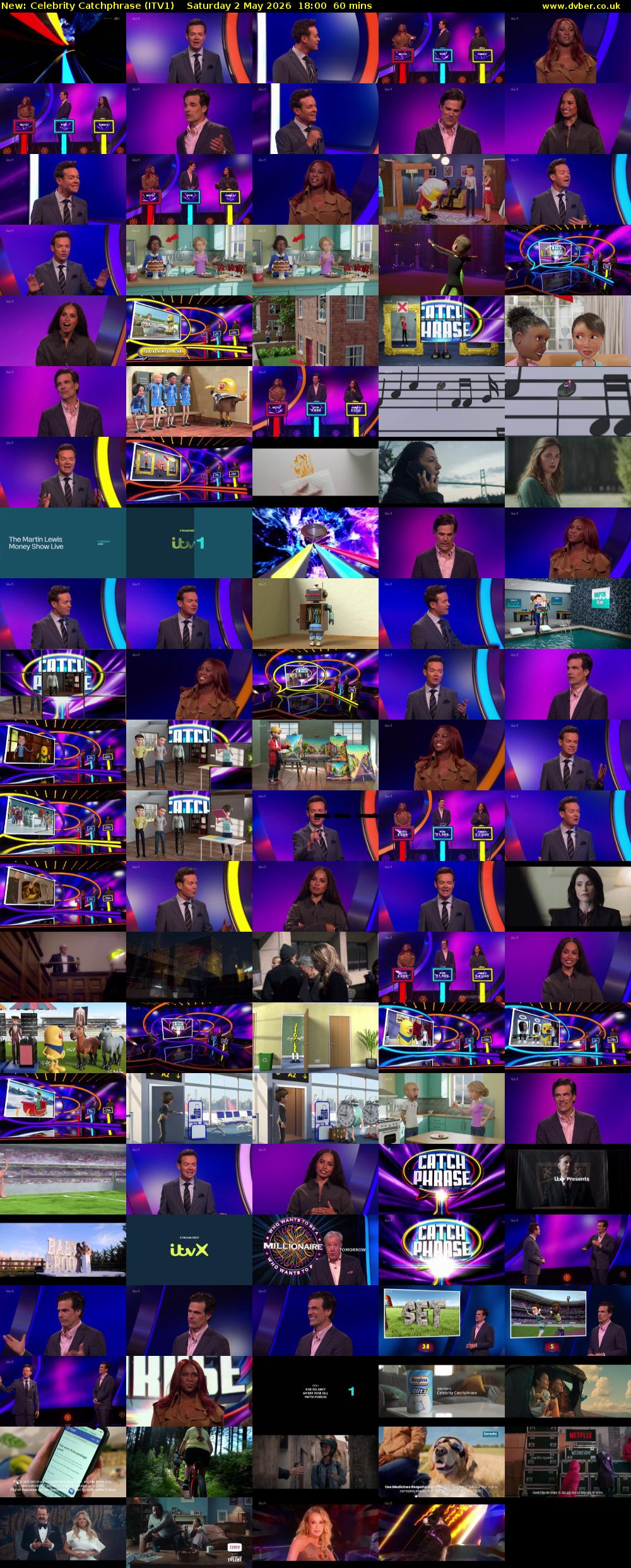 Celebrity Catchphrase (ITV1) Saturday 2 May 2026 18:00 - 19:00