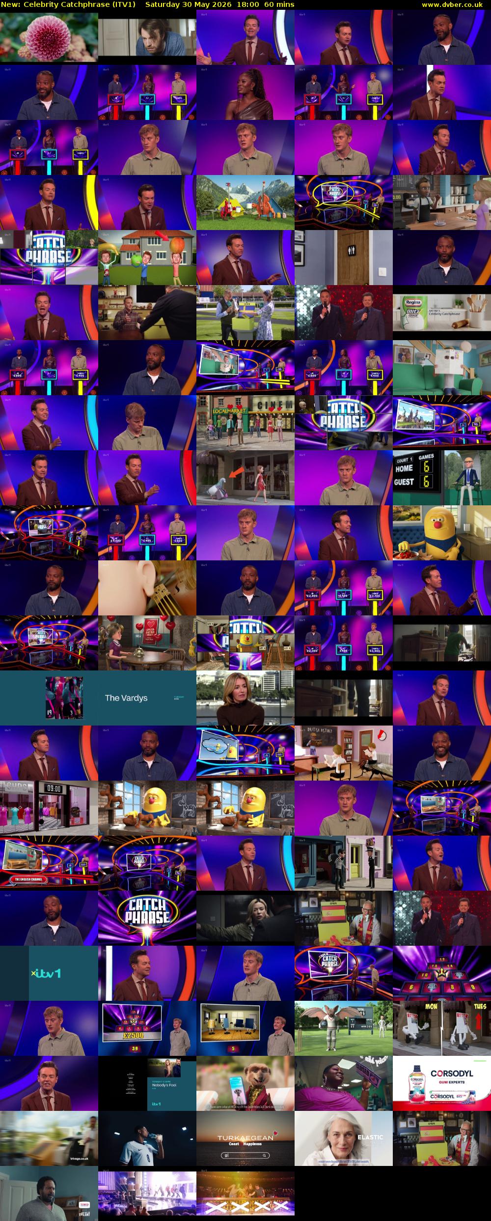Celebrity Catchphrase (ITV1) Saturday 30 May 2026 18:00 - 19:00