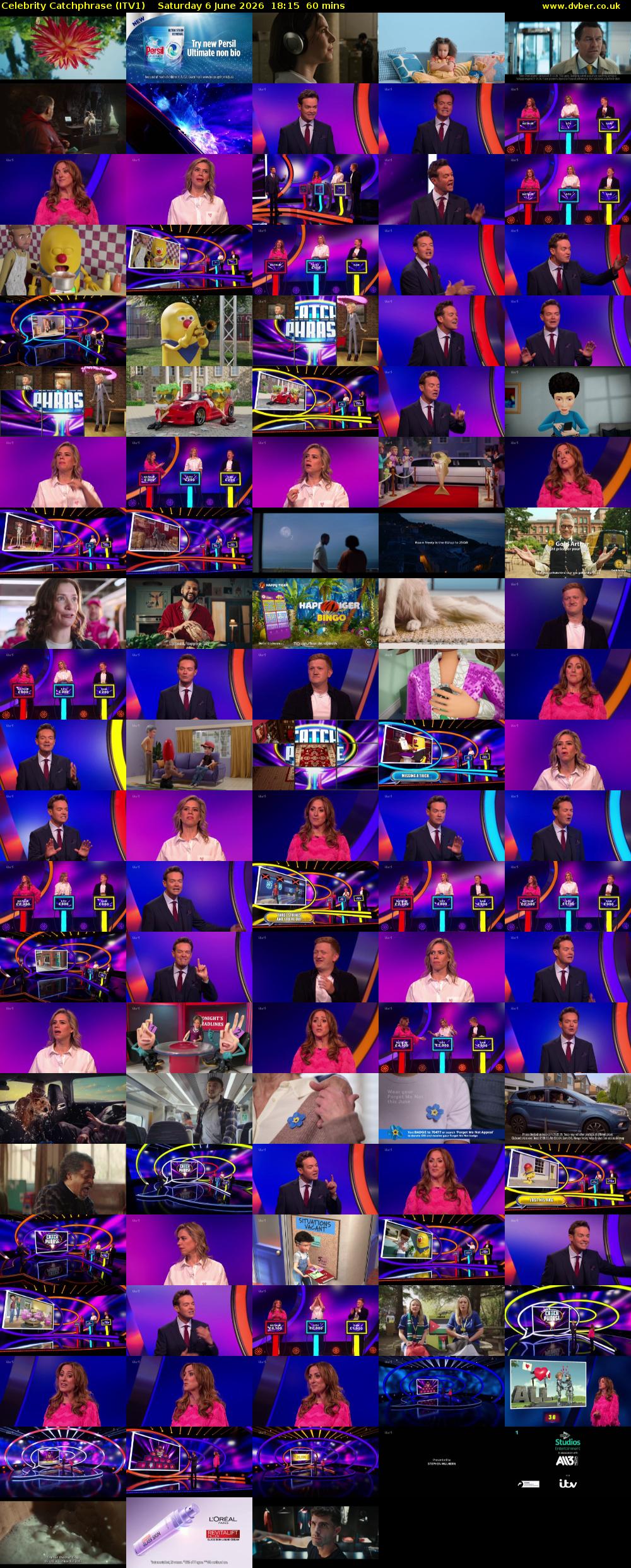 Celebrity Catchphrase (ITV1) Saturday 6 June 2026 18:15 - 19:15