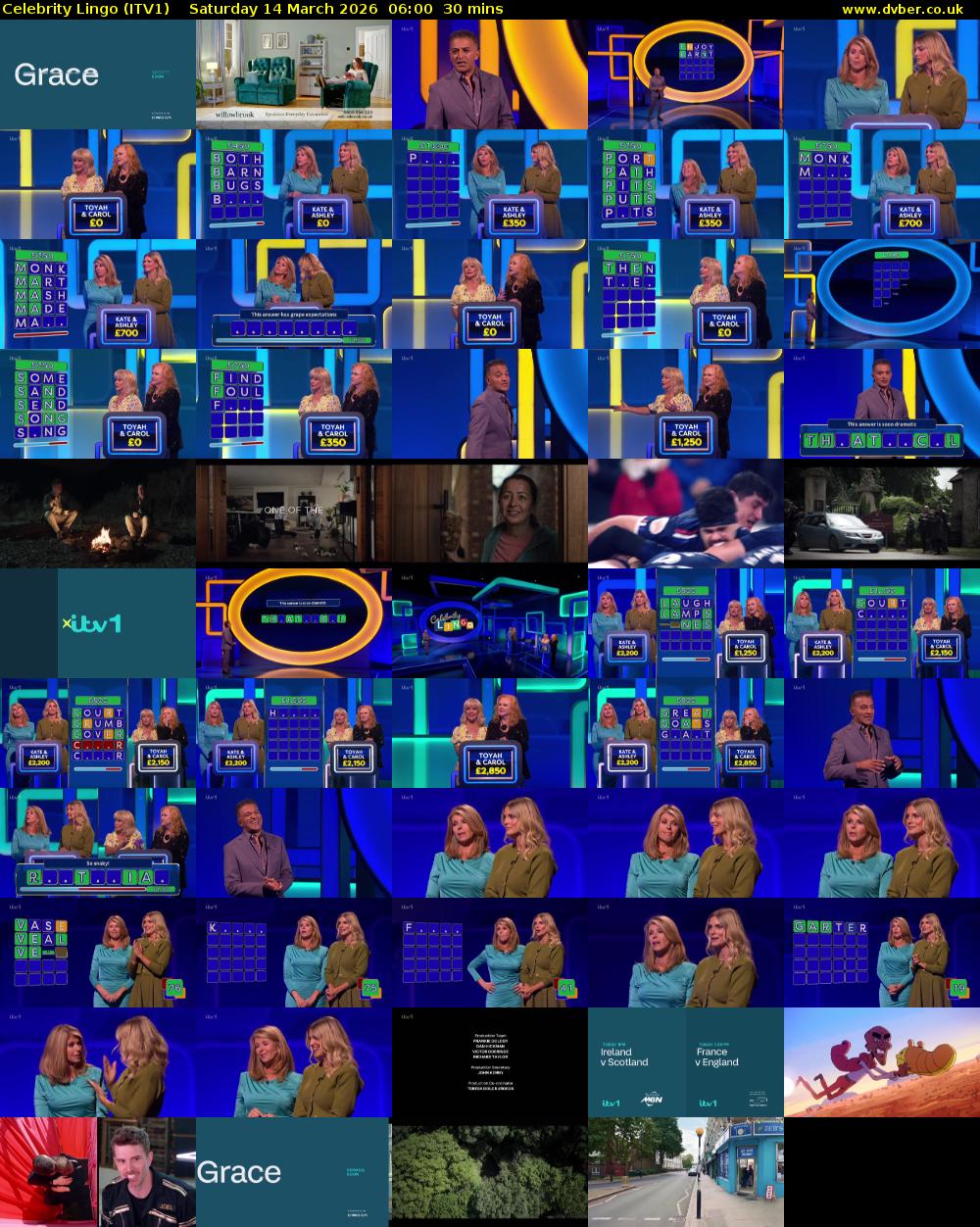 Celebrity Lingo (ITV1) Saturday 14 March 2026 06:00 - 06:30