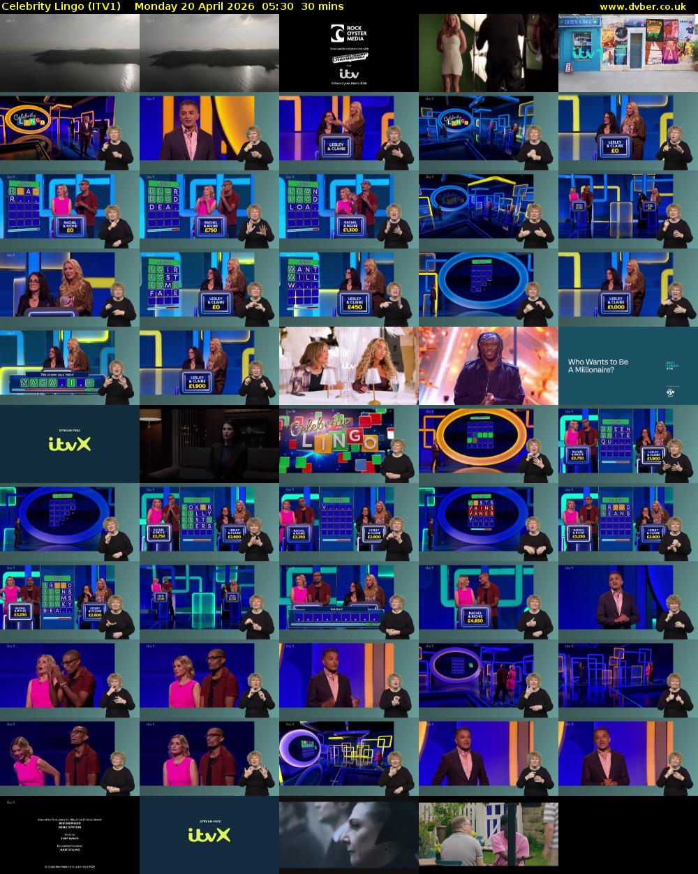 Celebrity Lingo (ITV1) Monday 20 April 2026 05:30 - 06:00
