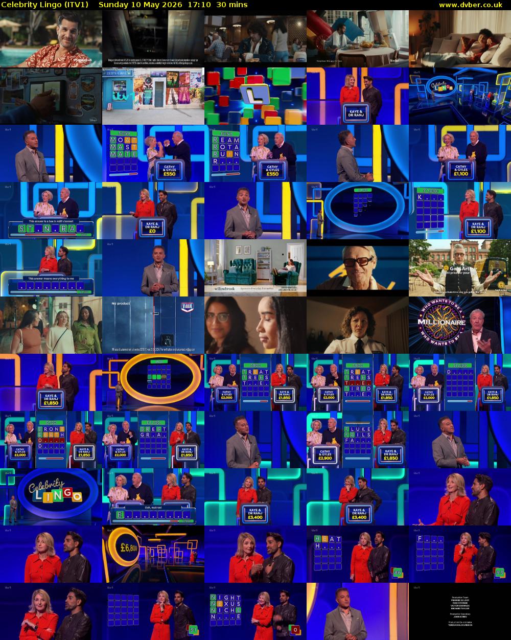 Celebrity Lingo (ITV1) Sunday 10 May 2026 17:10 - 17:40