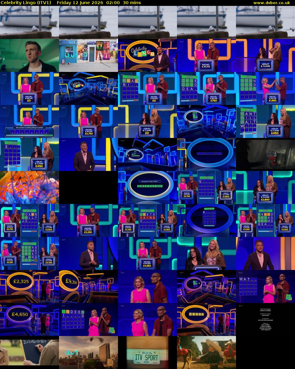 Celebrity Lingo (ITV1) Friday 12 June 2026 02:00 - 02:30