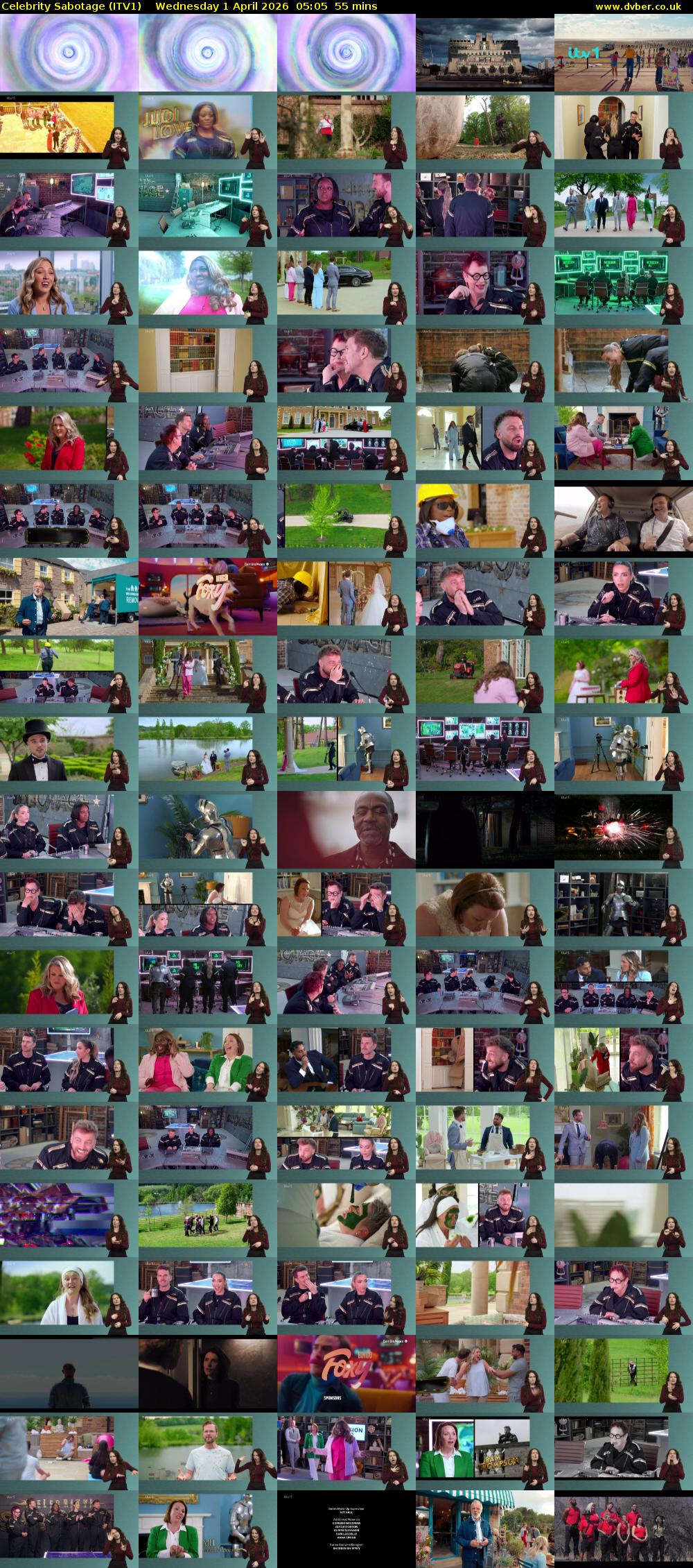 Celebrity Sabotage (ITV1) Wednesday 1 April 2026 05:05 - 06:00