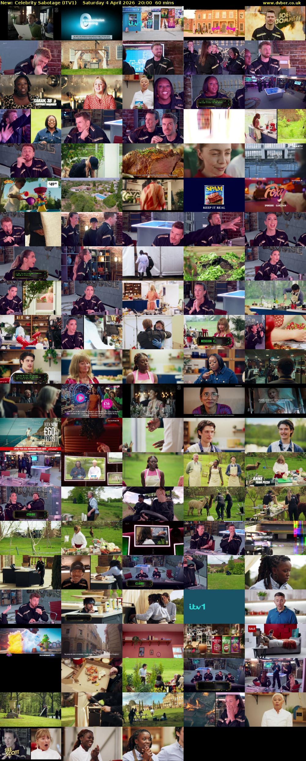 Celebrity Sabotage (ITV1) Saturday 4 April 2026 20:00 - 21:00