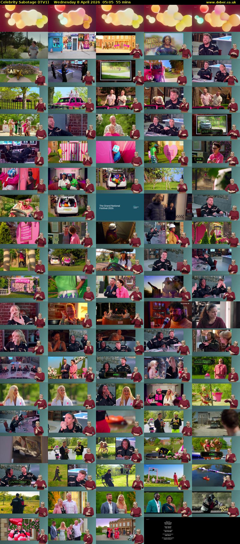 Celebrity Sabotage (ITV1) Wednesday 8 April 2026 05:05 - 06:00