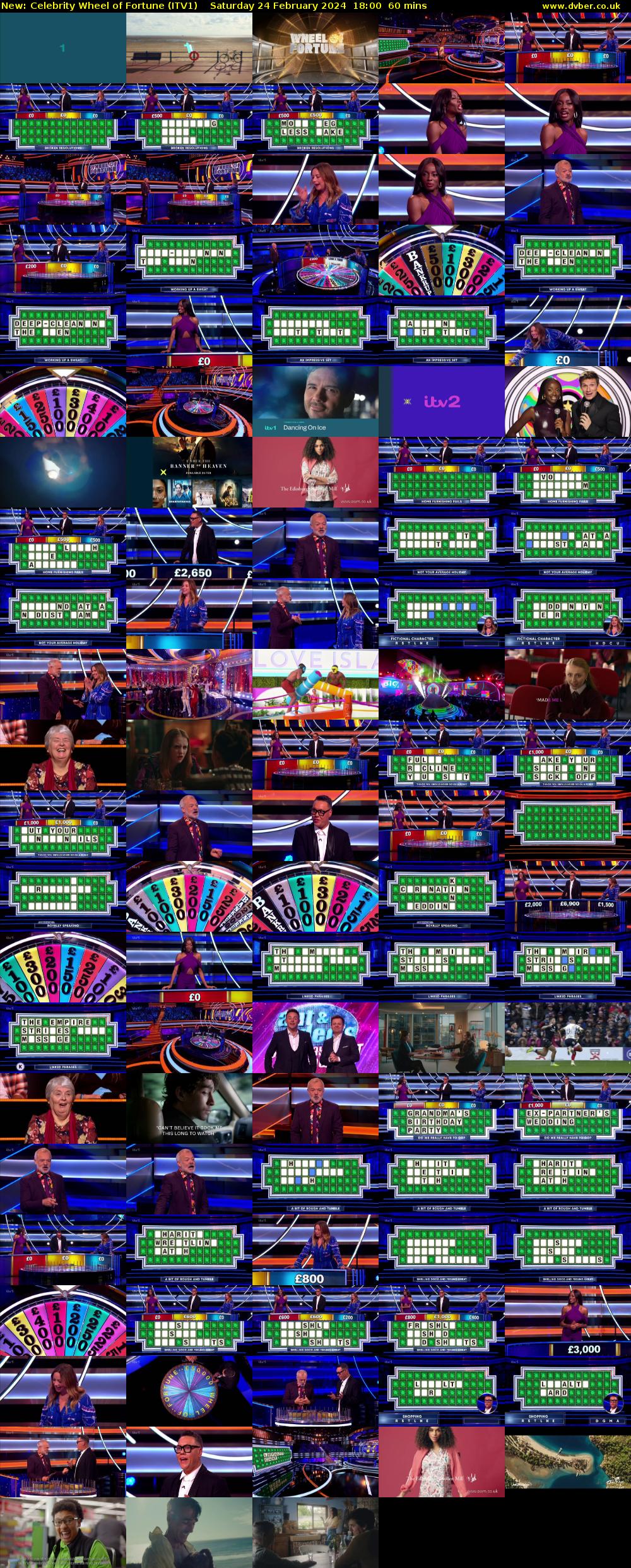 Celebrity Wheel of Fortune (ITV1) Saturday 24 February 2024 18:00 - 19:00