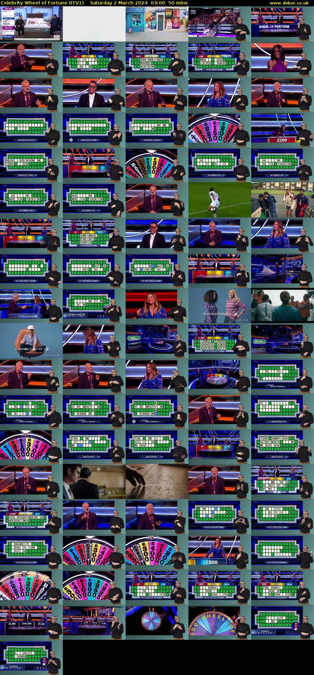 Celebrity Wheel of Fortune (ITV1) Saturday 2 March 2024 03:00 - 03:50