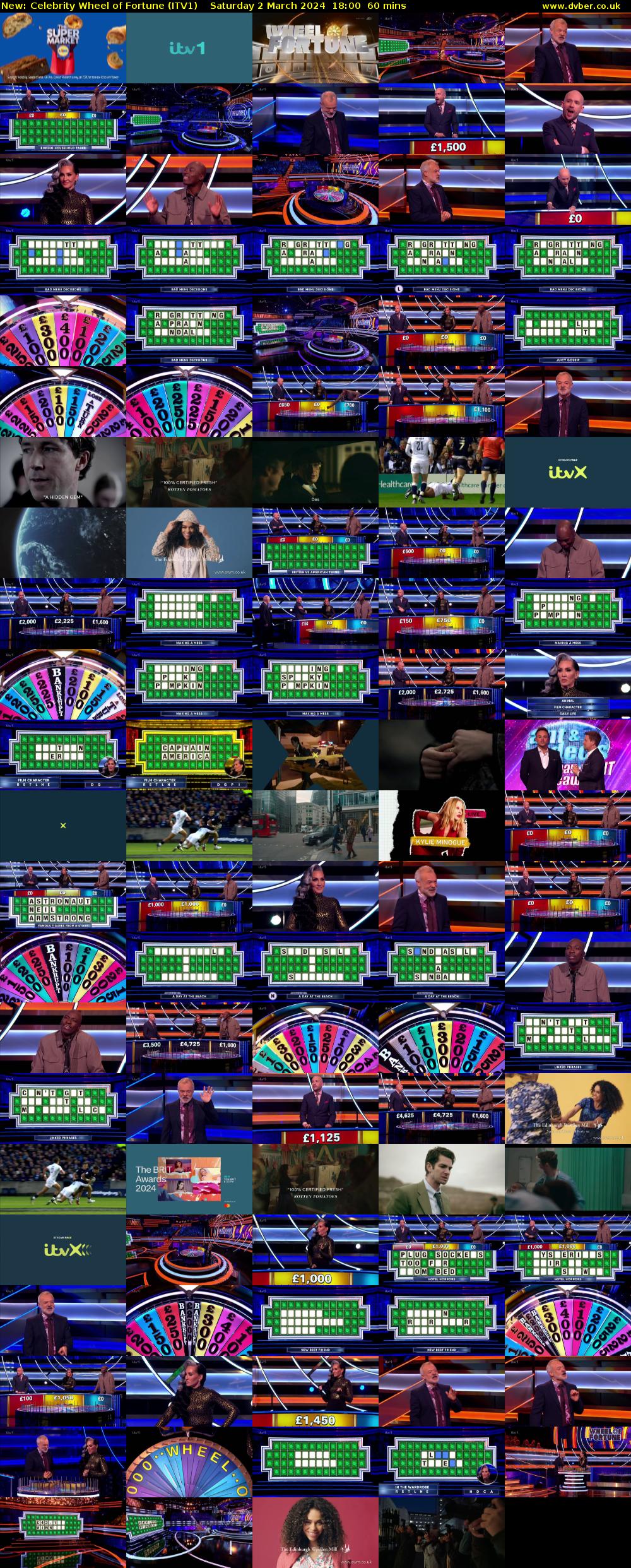 Celebrity Wheel of Fortune (ITV1) Saturday 2 March 2024 18:00 - 19:00