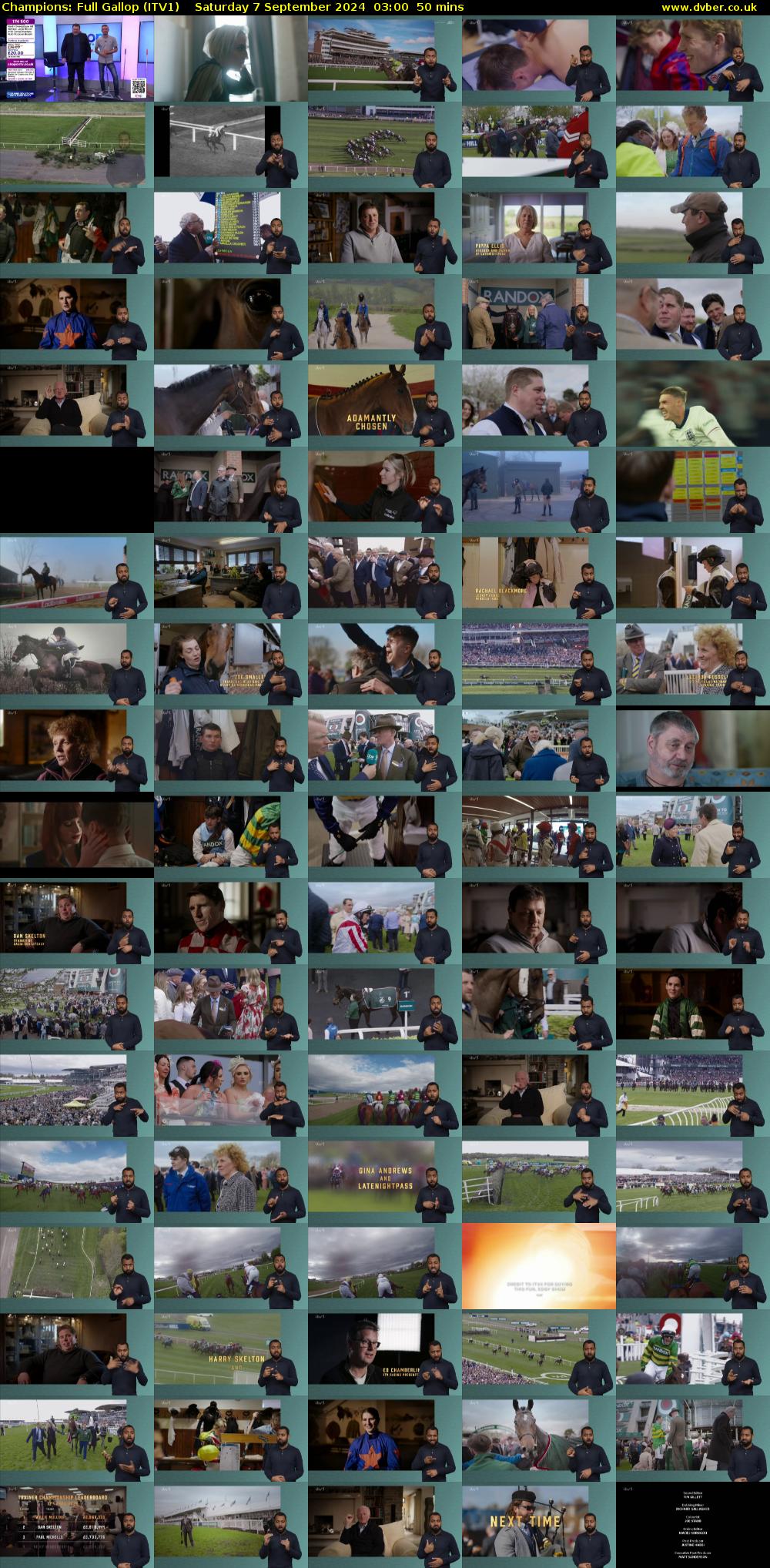 Champions: Full Gallop (ITV1) Saturday 7 September 2024 03:00 - 03:50