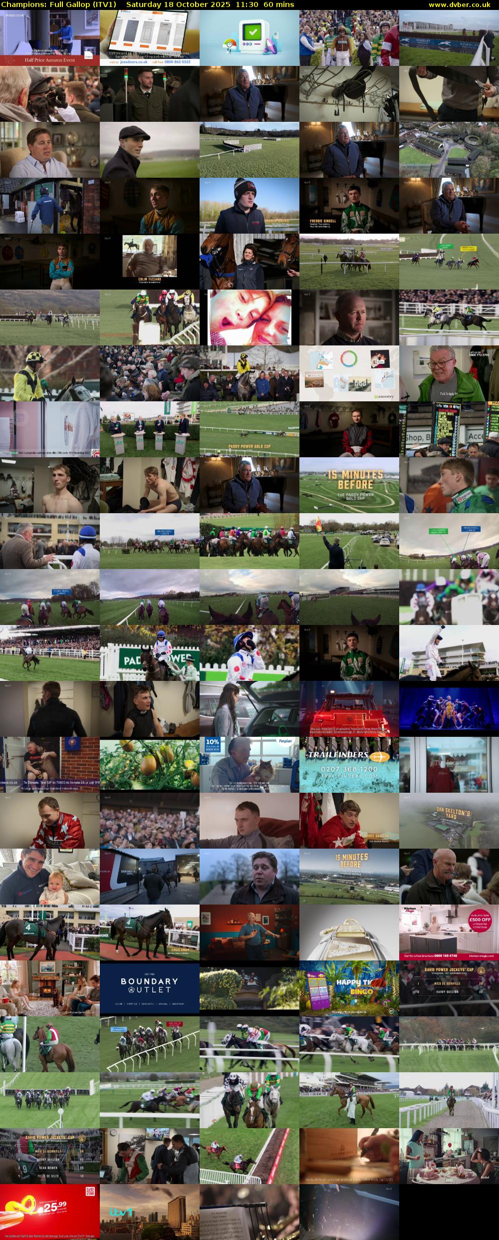 Champions: Full Gallop (ITV1) Saturday 18 October 2025 11:30 - 12:30