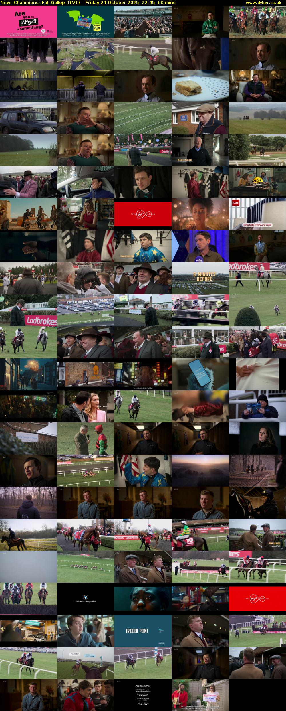 Champions: Full Gallop (ITV1) Friday 24 October 2025 22:45 - 23:45