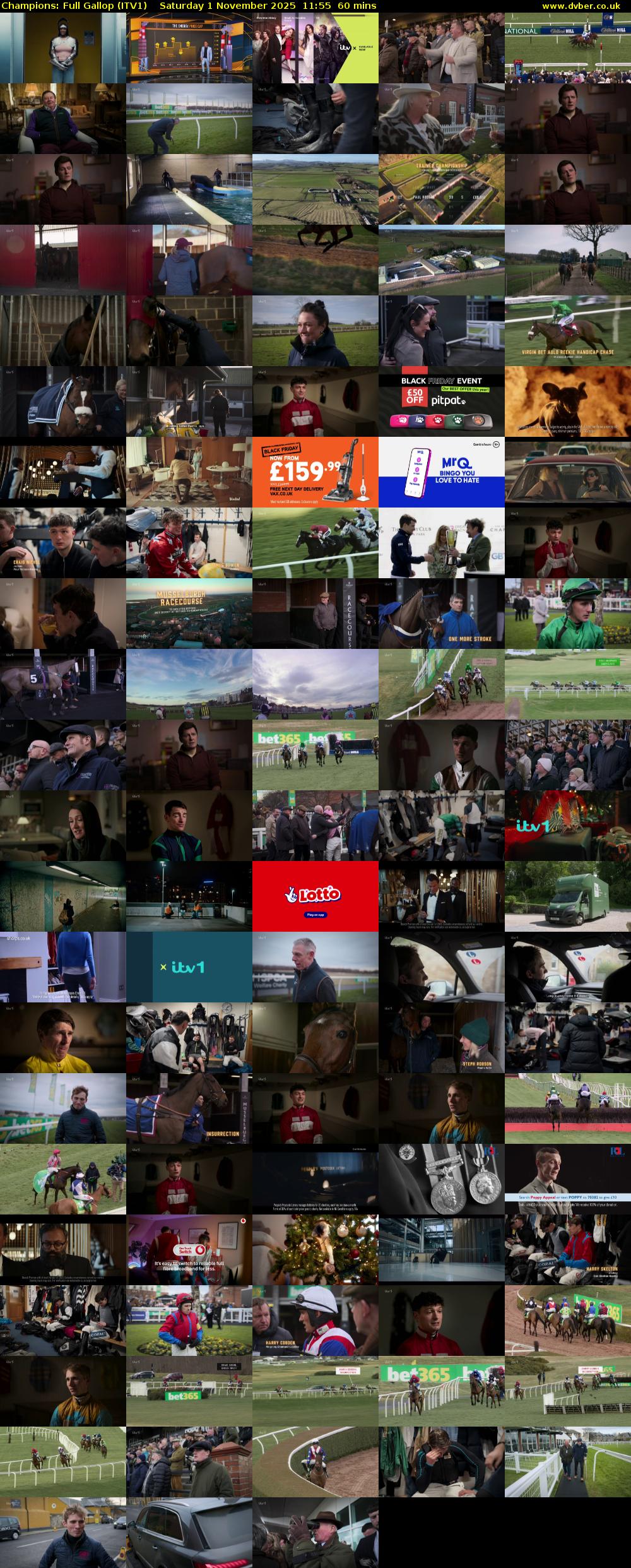 Champions: Full Gallop (ITV1) Saturday 1 November 2025 11:55 - 12:55