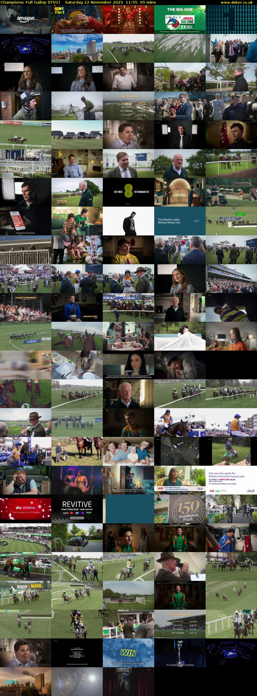 Champions: Full Gallop (ITV1) Saturday 22 November 2025 11:55 - 13:00