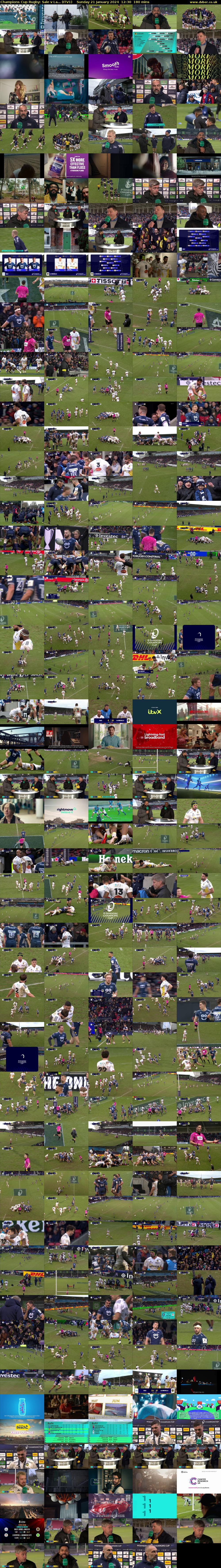 Champions Cup Rugby: Sale v La... (ITV1) Sunday 21 January 2024 12:30 - 15:30