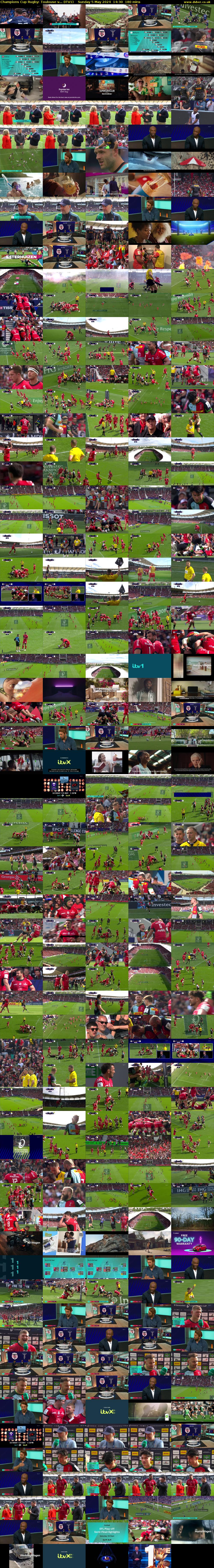 Champions Cup Rugby: Toulouse v... (ITV1) Sunday 5 May 2024 14:30 - 17:30