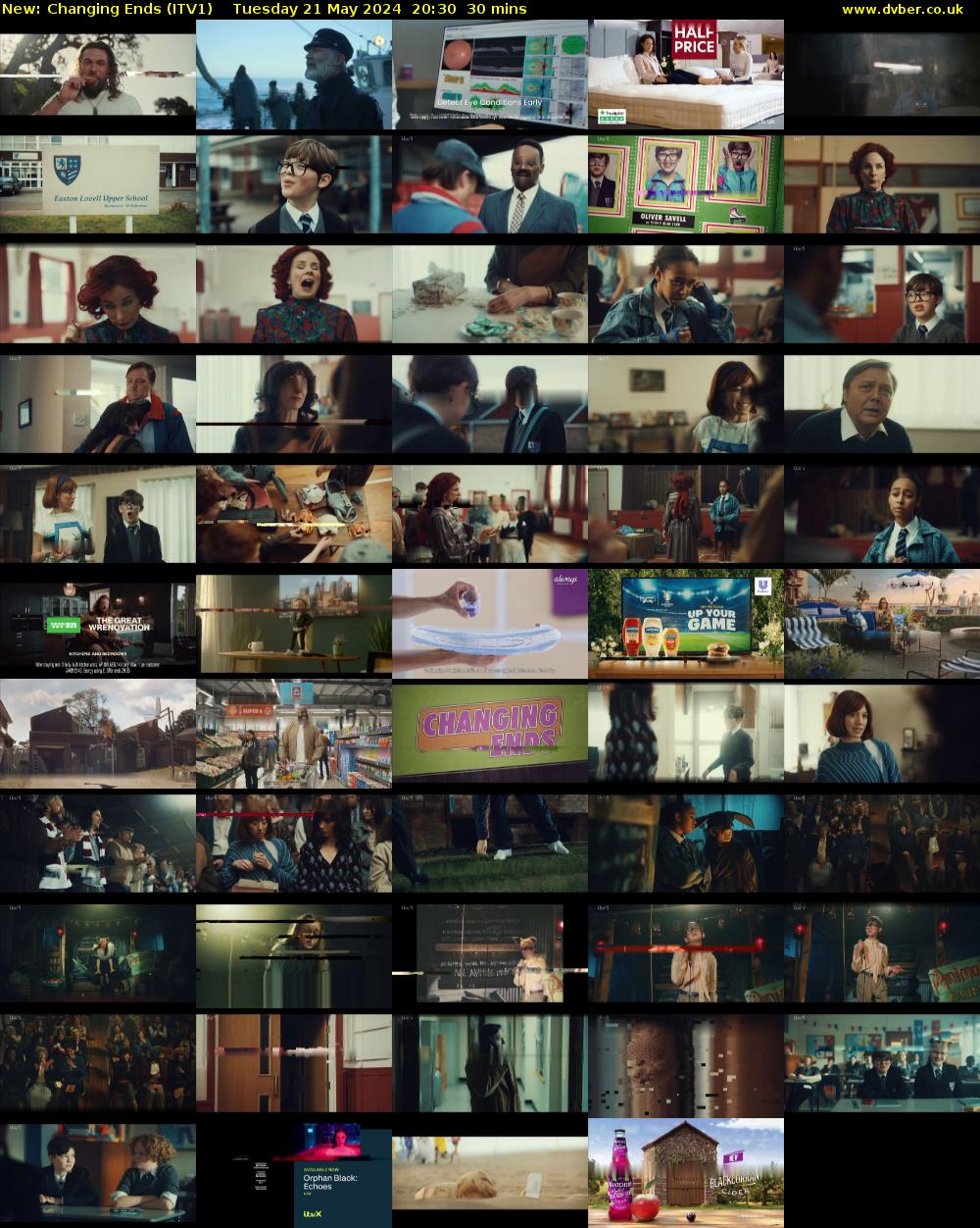 Changing Ends (ITV1) Tuesday 21 May 2024 20:30 - 21:00