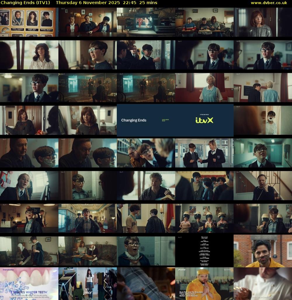 Changing Ends (ITV1) Thursday 6 November 2025 22:45 - 23:10