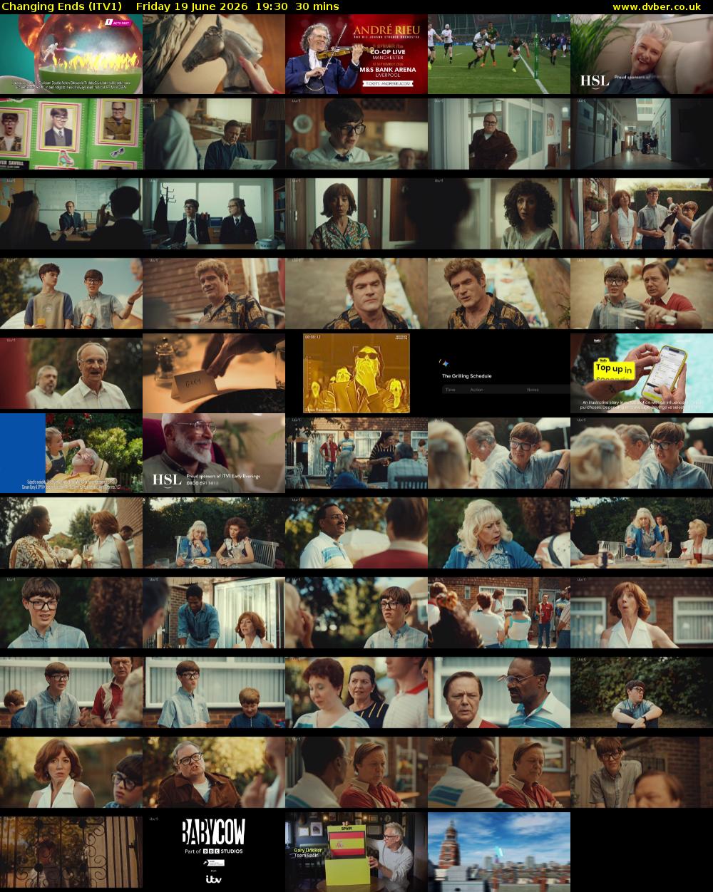 Changing Ends (ITV1) Friday 19 June 2026 19:30 - 20:00