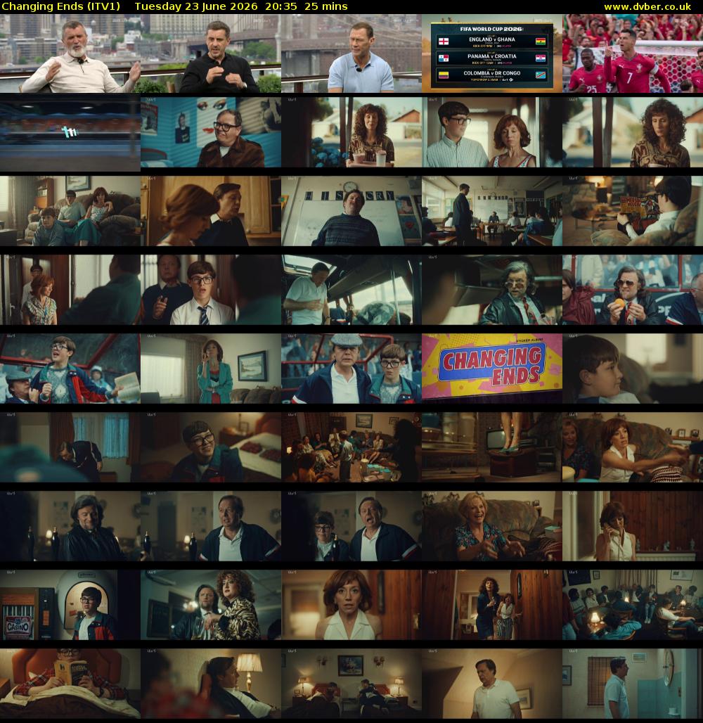 Changing Ends (ITV1) Tuesday 23 June 2026 20:35 - 21:00