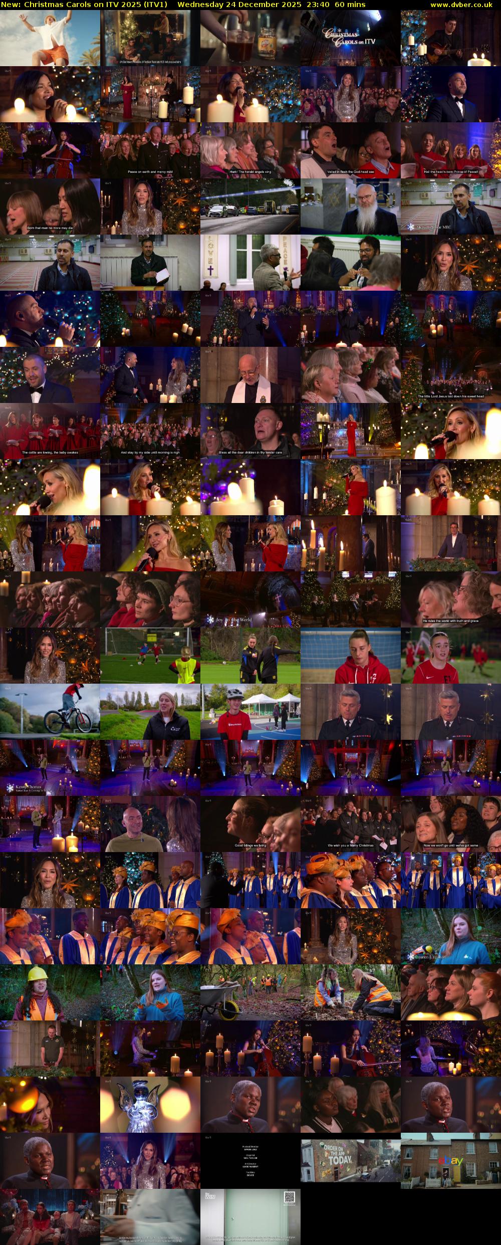 Christmas Carols on ITV 2025 (ITV1) Wednesday 24 December 2025 23:40 - 00:40