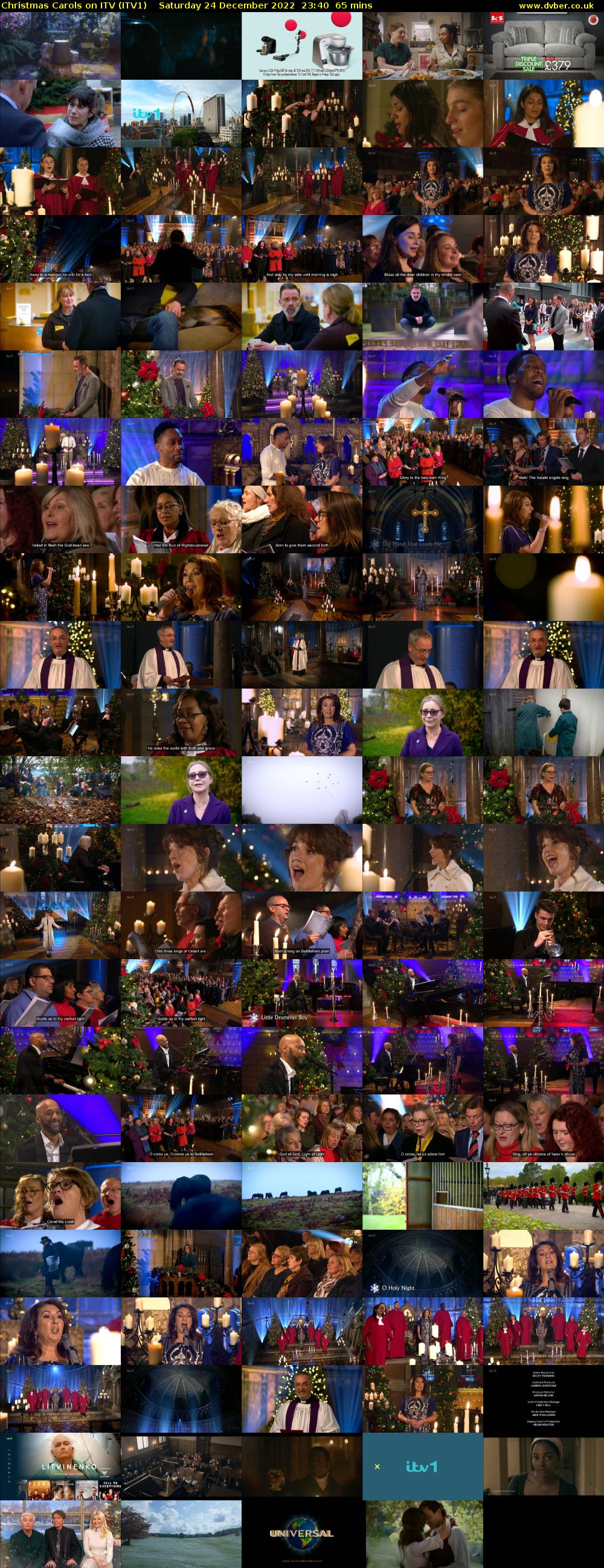 Christmas Carols on ITV (ITV1) Saturday 24 December 2022 23:40 - 00:45