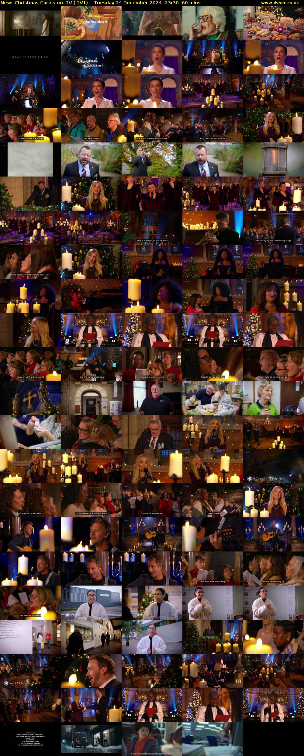 Christmas Carols on ITV (ITV1) Tuesday 24 December 2024 23:30 - 00:30
