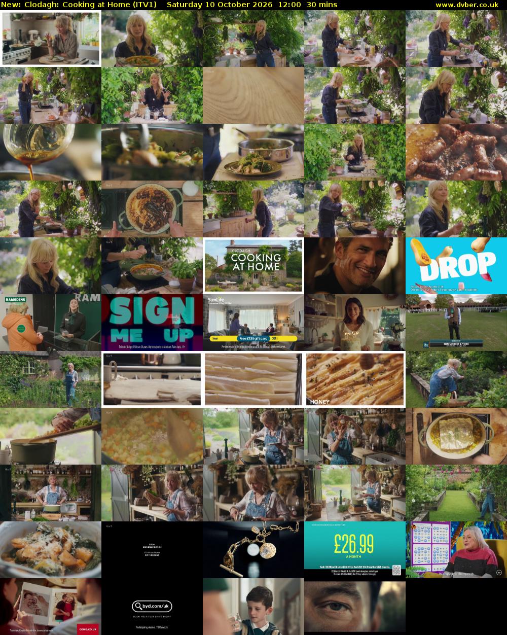 Clodagh: Cooking at Home (ITV1) Saturday 10 October 2026 12:00 - 12:30