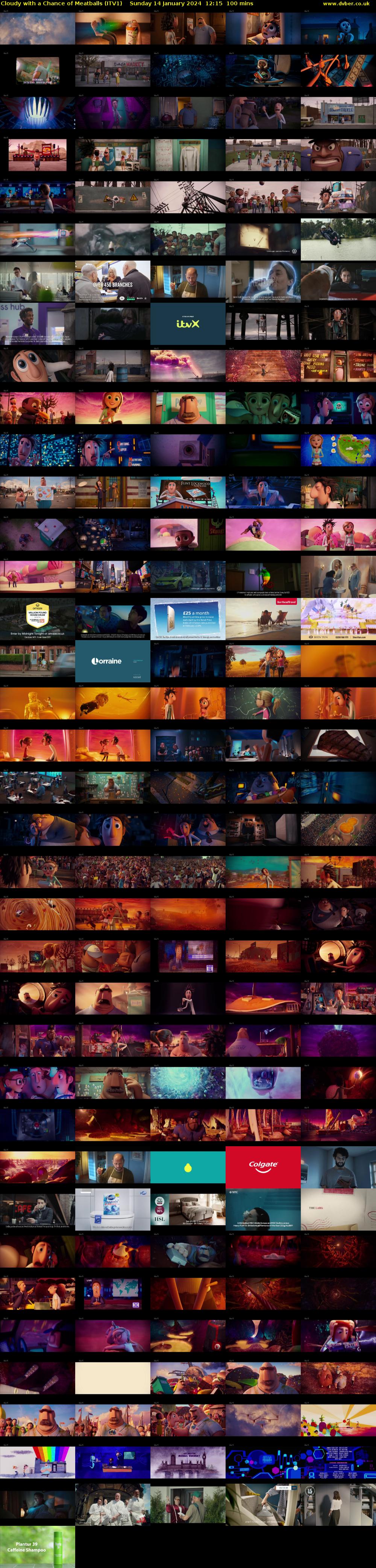 Cloudy with a Chance of Meatballs (ITV1) Sunday 14 January 2024 12:15 - 13:55