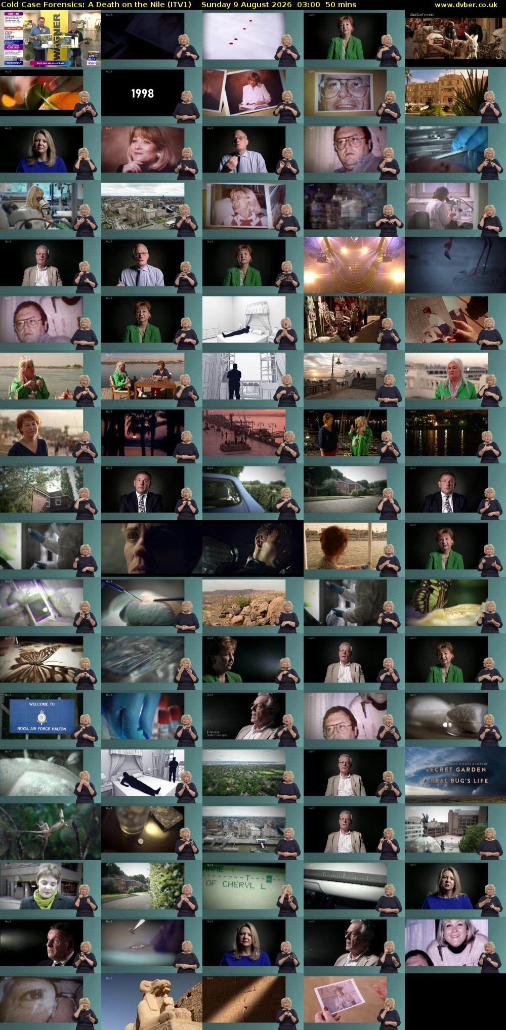 Cold Case Forensics: A Death on the Nile (ITV1) Sunday 9 August 2026 03:00 - 03:50