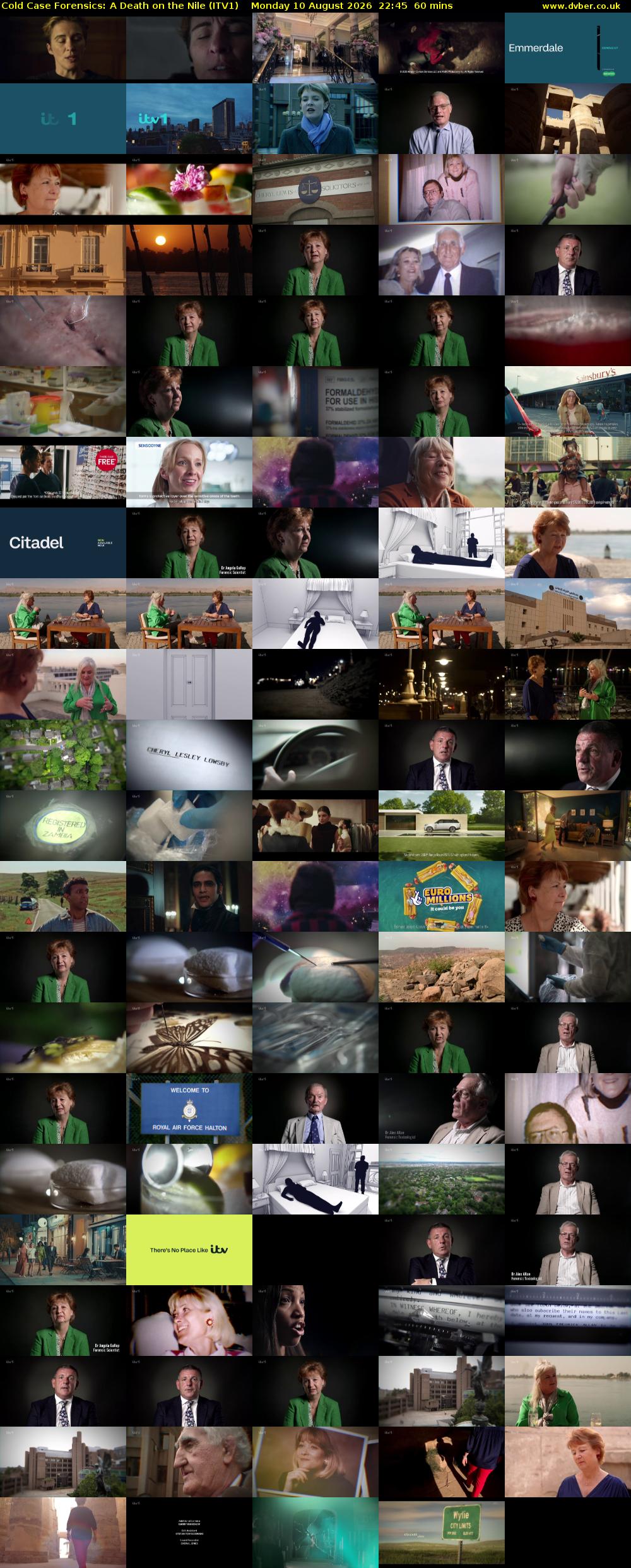 Cold Case Forensics: A Death on the Nile (ITV1) Monday 10 August 2026 22:45 - 23:45
