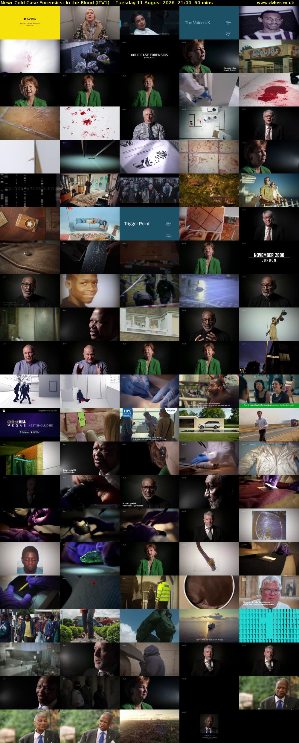 Cold Case Forensics: In the Blood (ITV1) Tuesday 11 August 2026 21:00 - 22:00