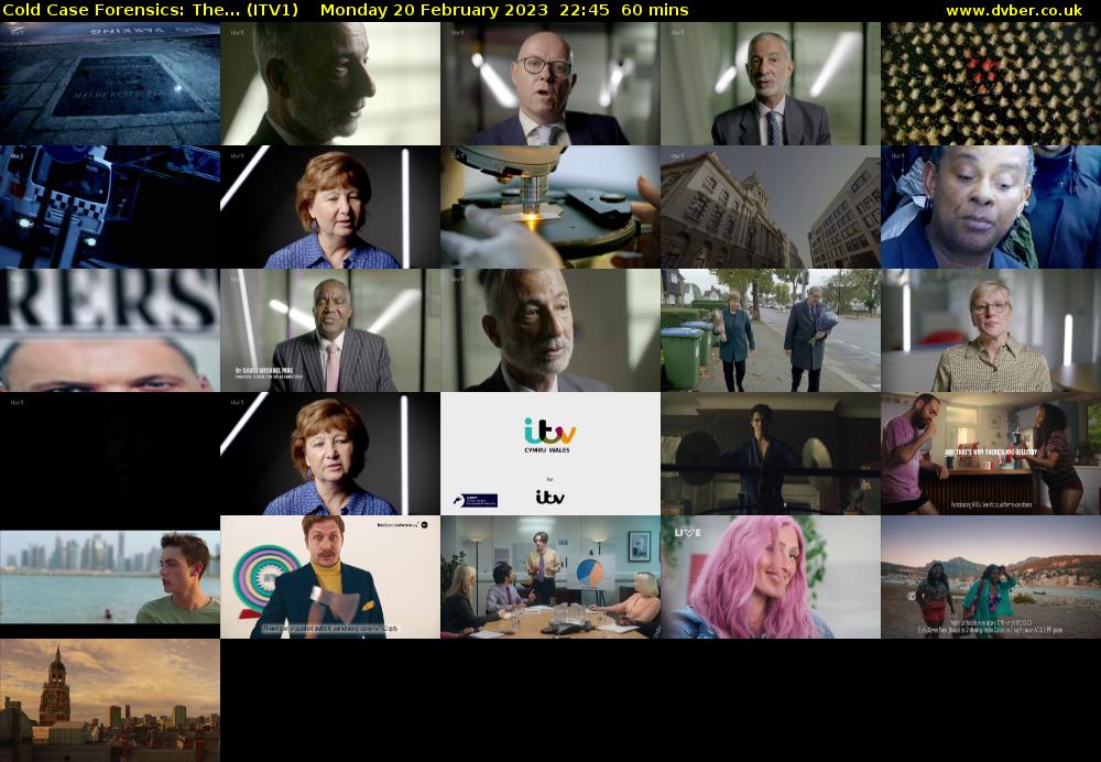 Cold Case Forensics: The... (ITV1) Monday 20 February 2023 22:45 - 23:45
