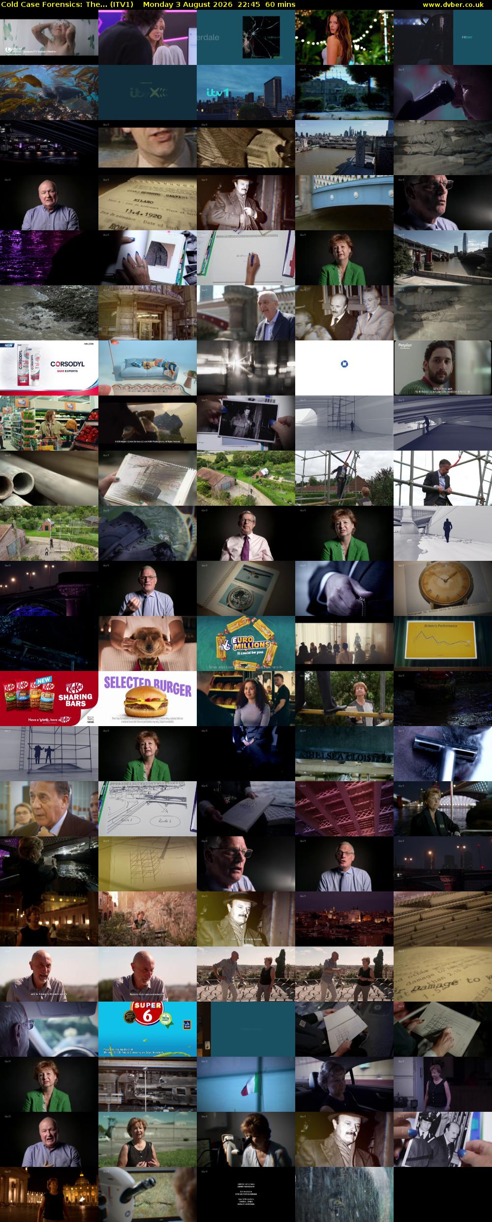 Cold Case Forensics: The... (ITV1) Monday 3 August 2026 22:45 - 23:45