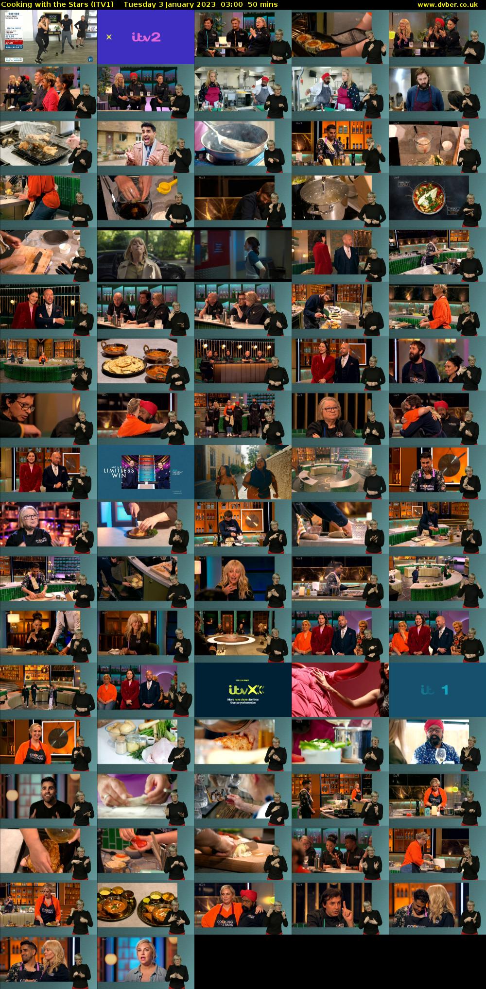 Cooking with the Stars (ITV1) Tuesday 3 January 2023 03:00 - 03:50