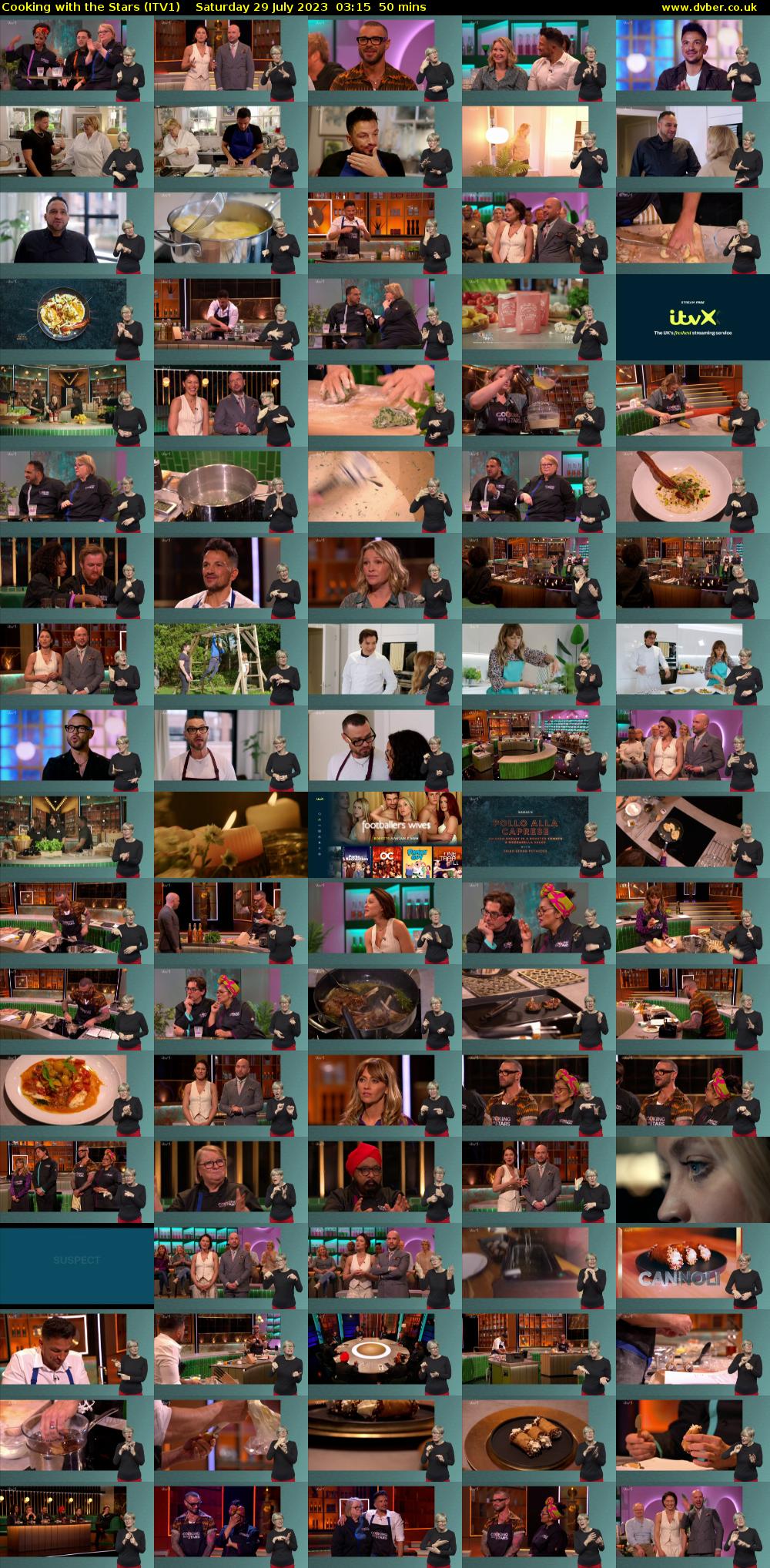 Cooking with the Stars (ITV1) Saturday 29 July 2023 03:15 - 04:05