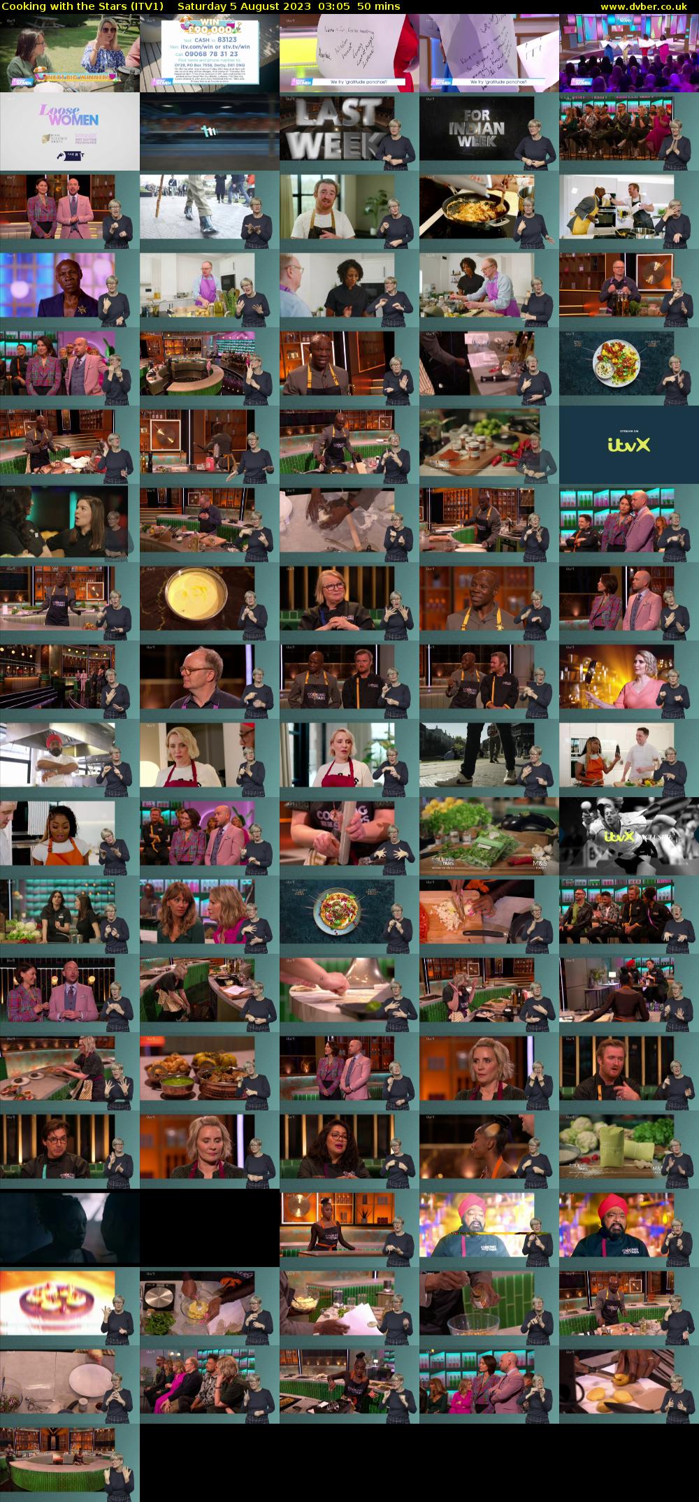 Cooking with the Stars (ITV1) Saturday 5 August 2023 03:05 - 03:55