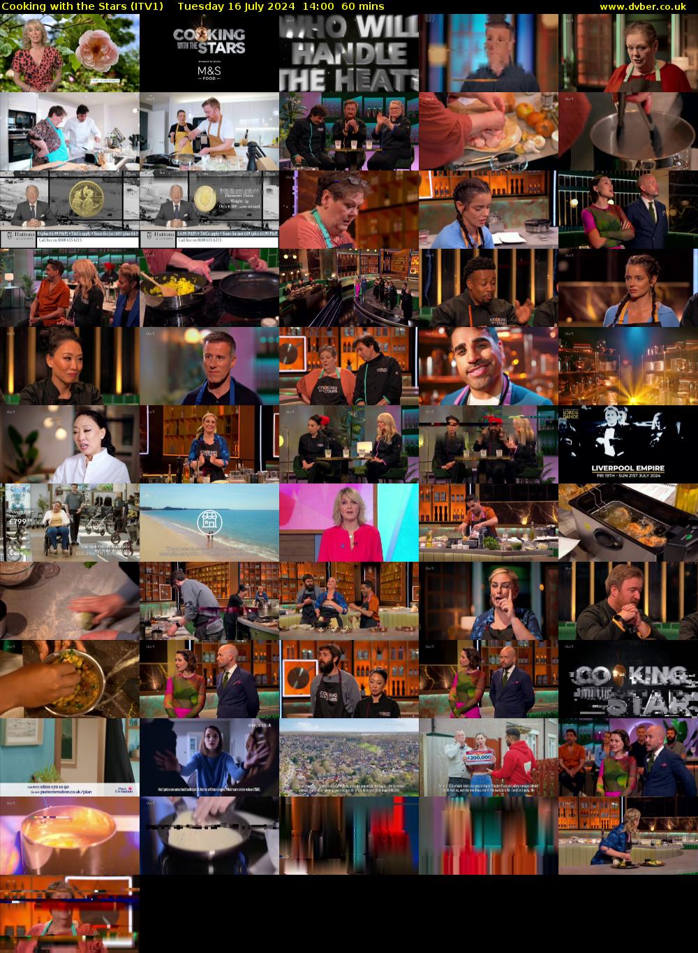 Cooking with the Stars (ITV1) Tuesday 16 July 2024 14:00 - 15:00