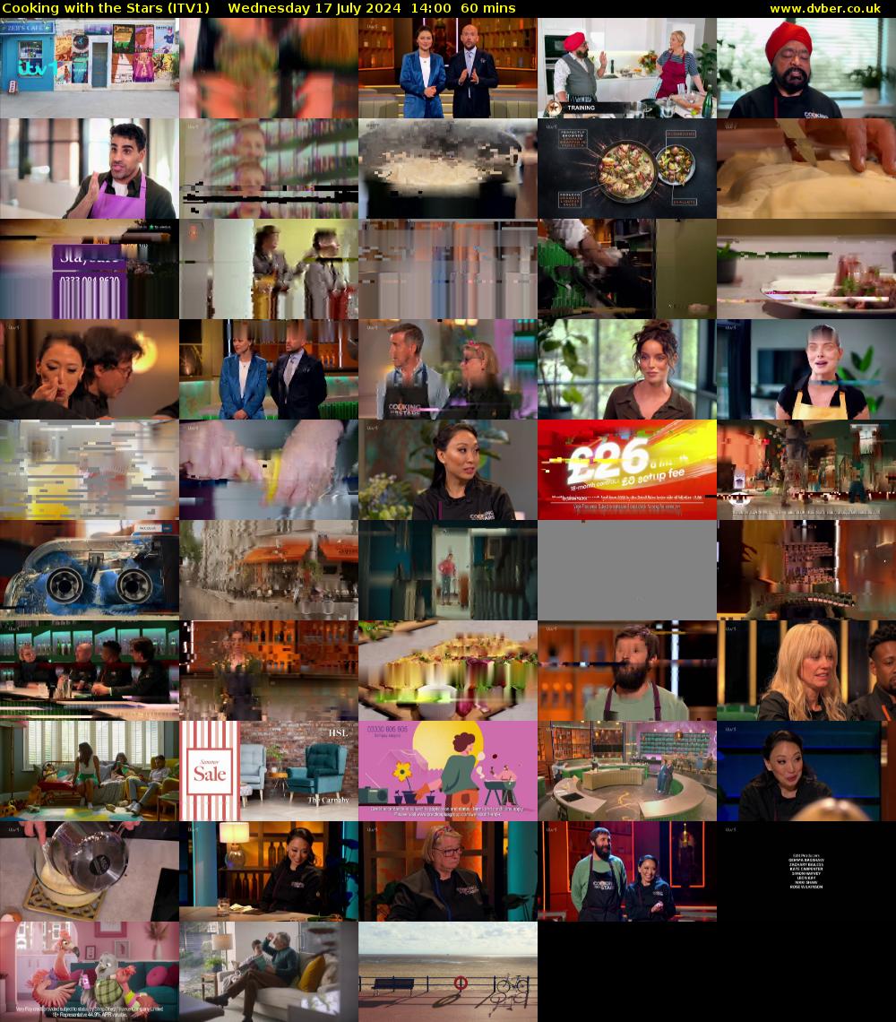 Cooking with the Stars (ITV1) Wednesday 17 July 2024 14:00 - 15:00