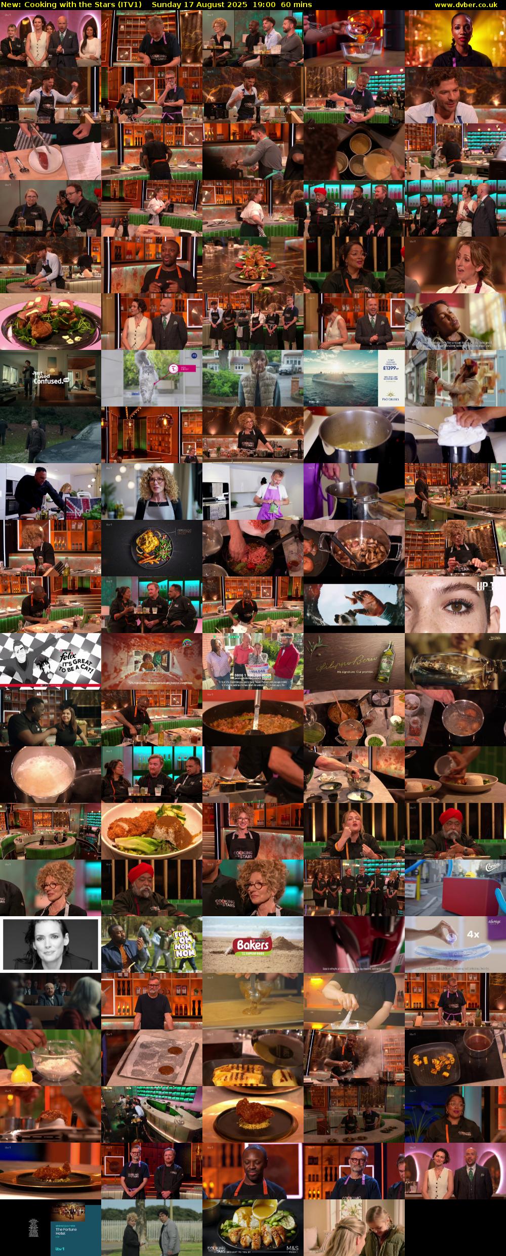 Cooking with the Stars (ITV1) Sunday 17 August 2025 19:00 - 20:00